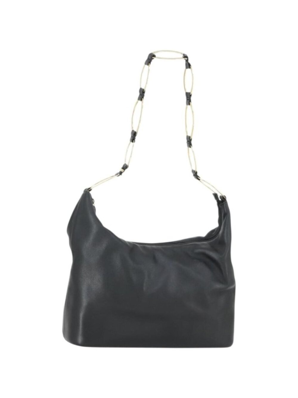 GUCCI Shoulder Bag Leather Black Gold